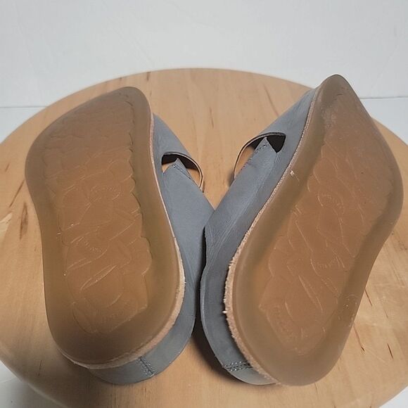 Kork-Ease Women's Tutsi Cross-Band Leather Sandal Blue Grey Size 9 M - Picture 5 of 5
